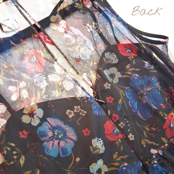 LC Lauren Conrad Disney Snow White Enchanted Black Floral Dress Womens Size 10 - Picture 9 of 12